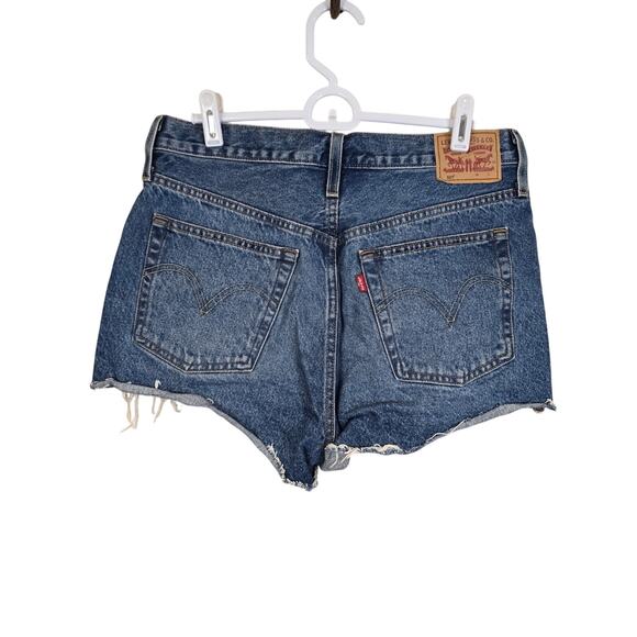 Women's Levi's Button Fly "501" Cut Off Denim Jean Shorts | Size 30 - Picture 2 of 11